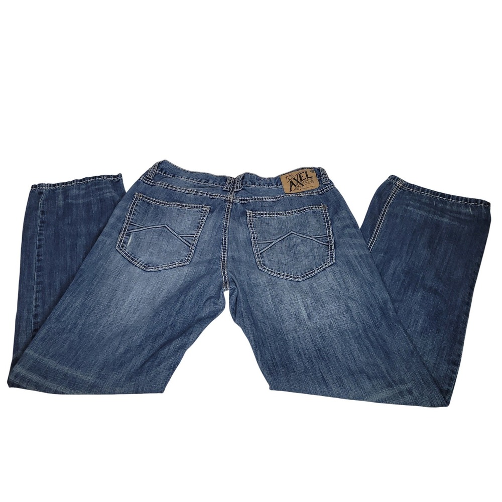 Mens TK AXEL Relaxed Straight Blue Wash Distressed‎ Jeans